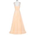 New Open Back Long Evening Dresses Tulle Hand Made Crystal Beading Prom Gowns